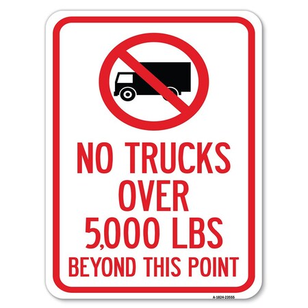 Signmission No Trucks Over Editable Weight Beyond This Point with Graphic Parking, A-1824-23555 A-1824-23555
